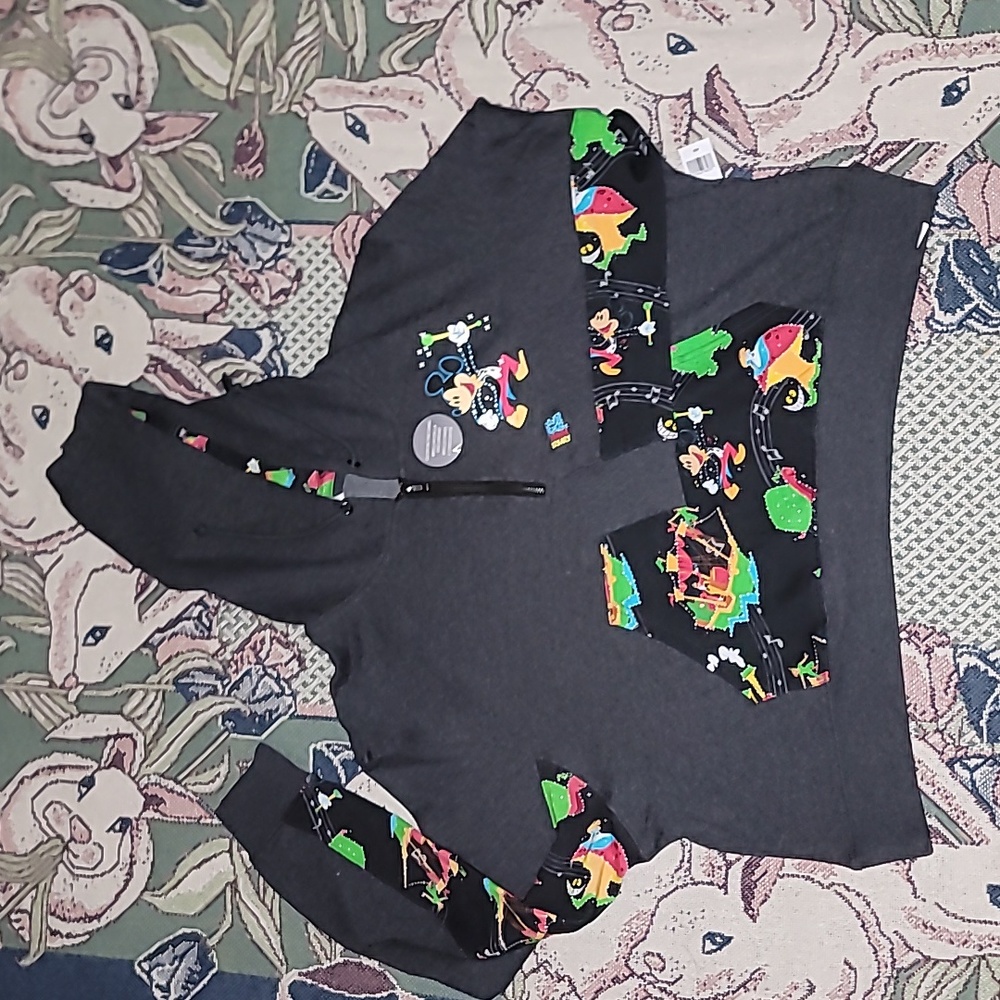 Disney electrical parade crop hoodie sweater new graphic long sleeve pocket